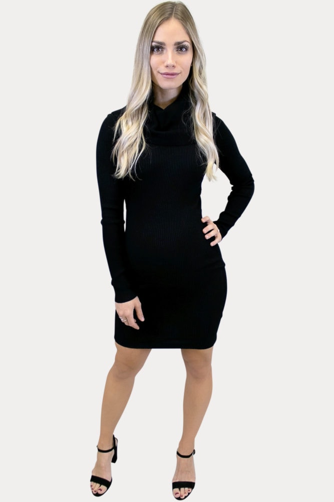 black maternity sweater dress