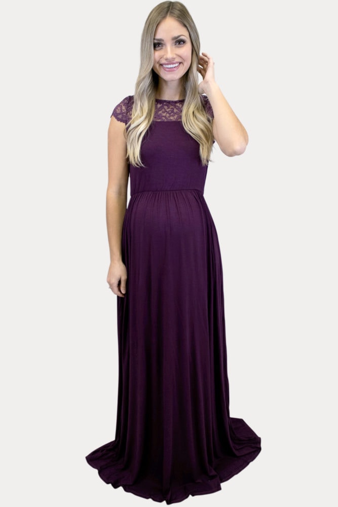 purple maternity maxi