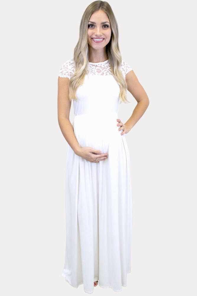 high neck maternity maxi