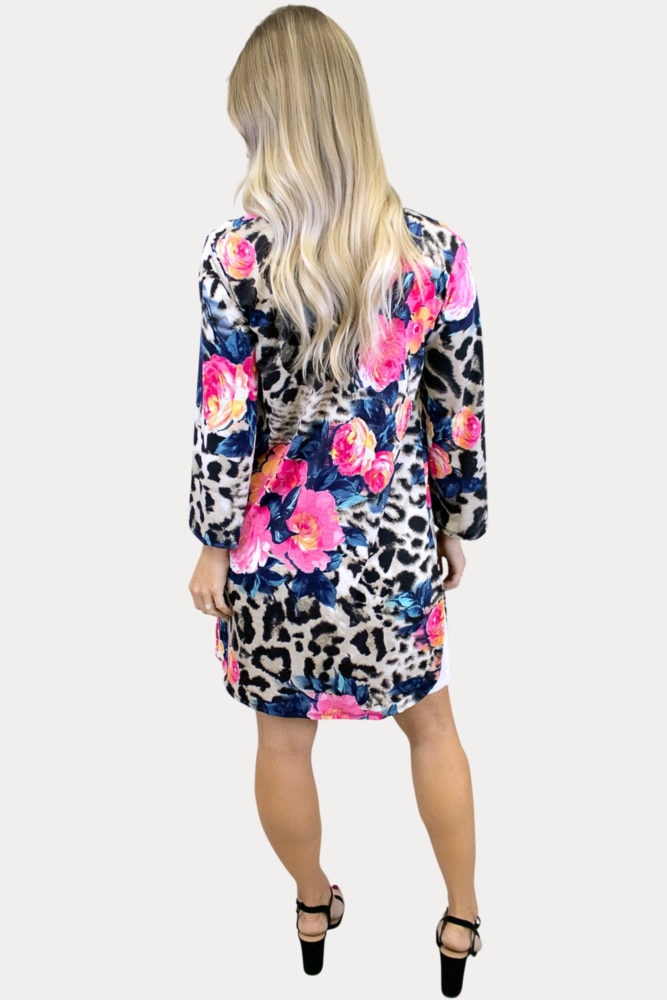 colorful leopard maternity kimono