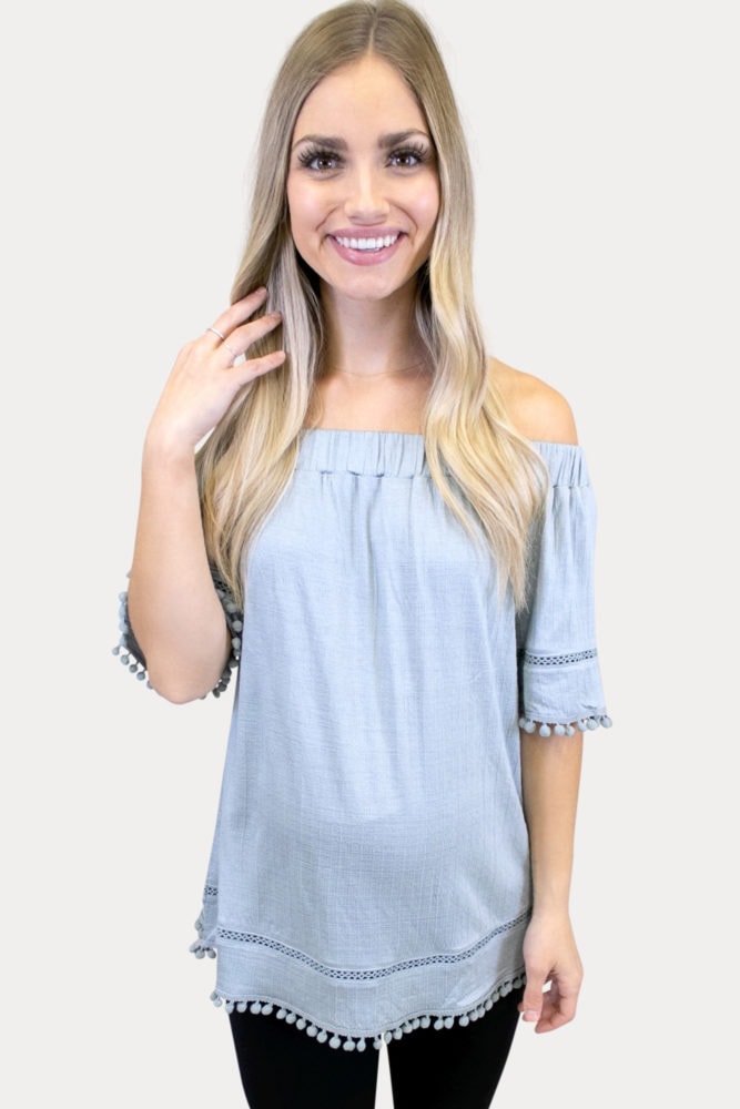 off the shoulder maternity shirt
