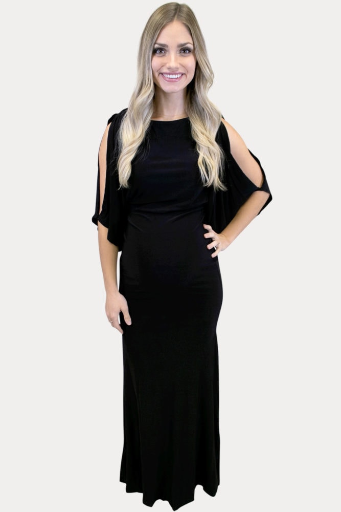 long sleeve maternity maxi dress