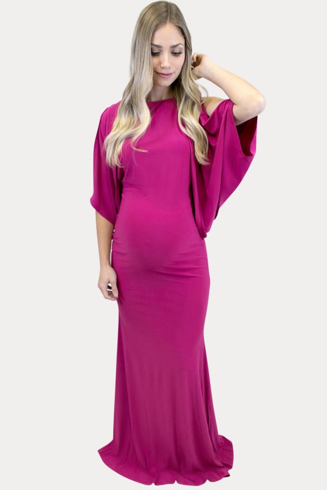 open back maternity maxi dress