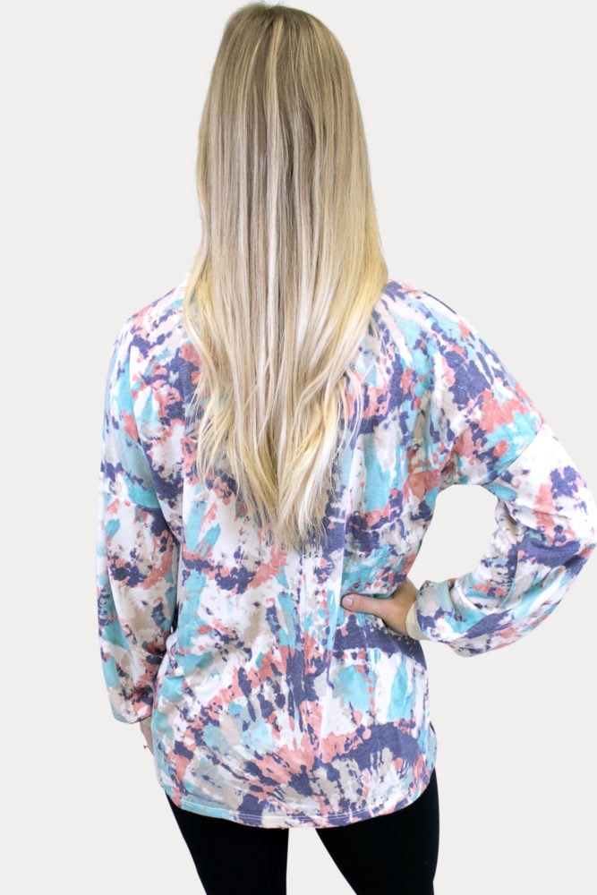 tie dye maternity crew