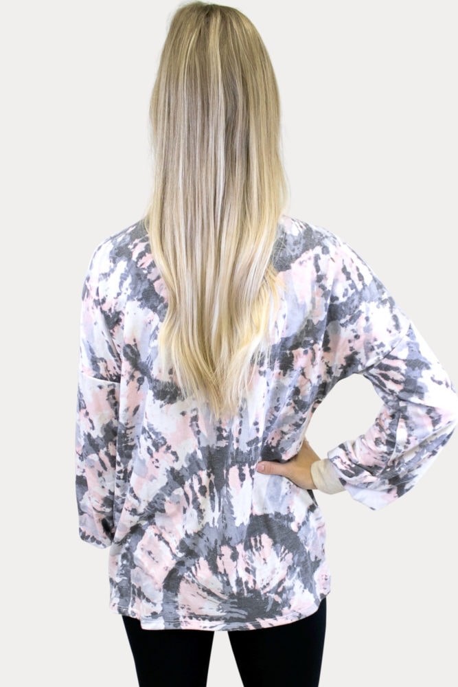 tie dye maternity crew-neck