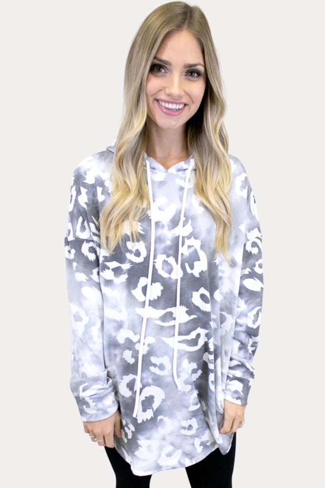 white leopard maternity sweatshirt