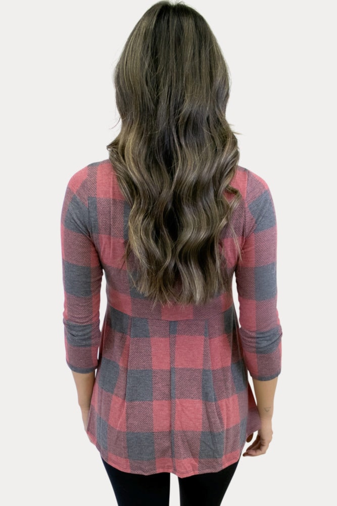 buffalo plaid maternity tunic