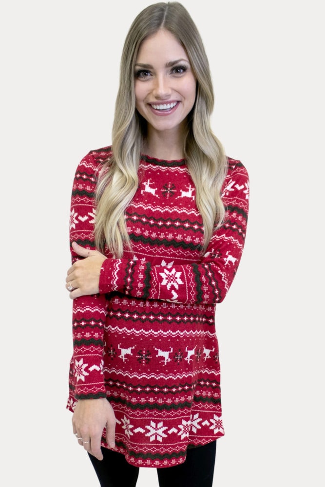 snowflake maternity top