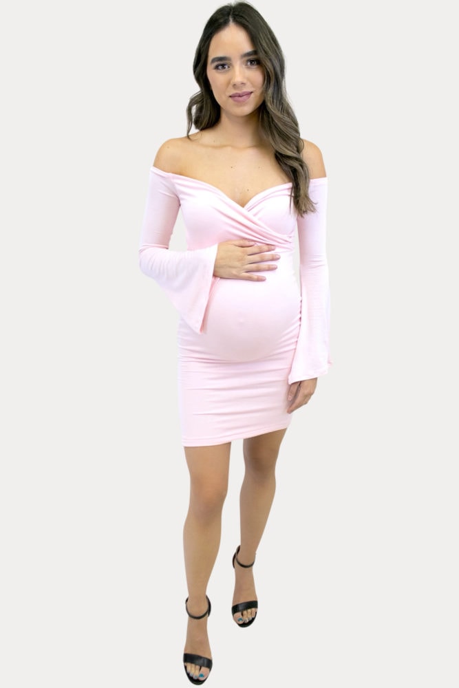 bell sleeve pregnancy dress