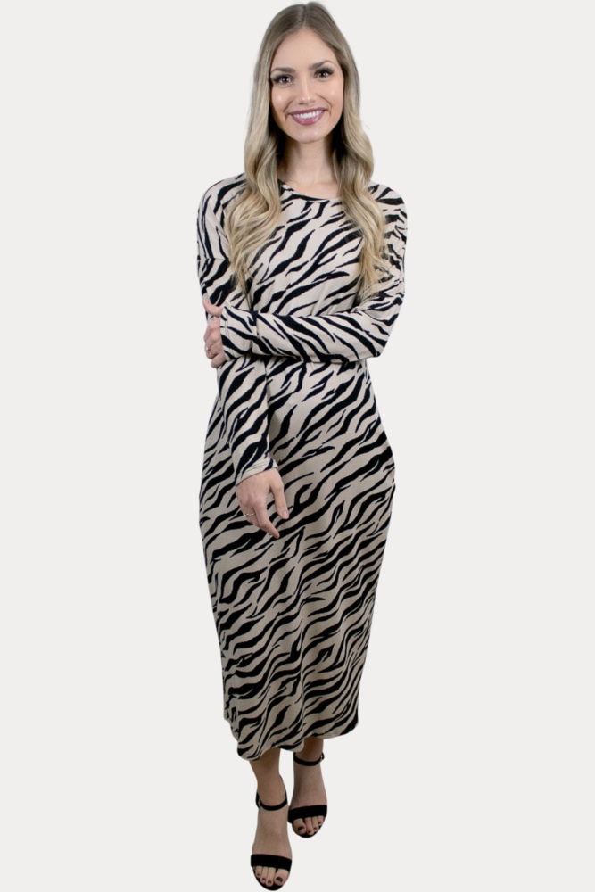 animal print maternity dress