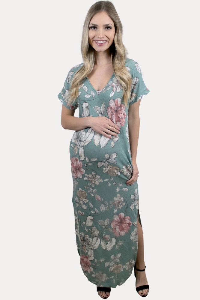 floral pregnancy maxi