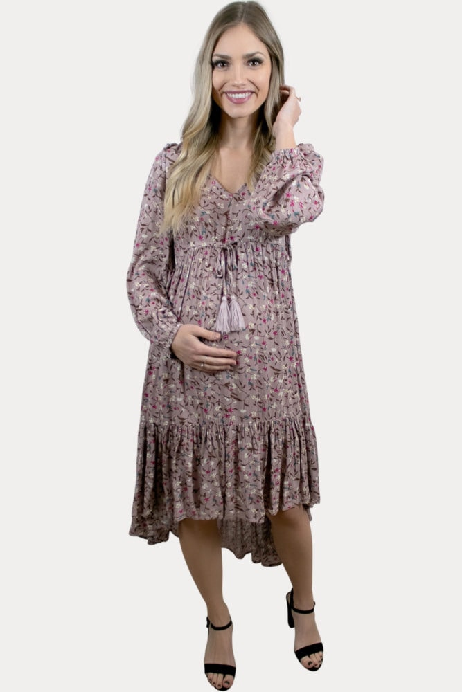 high low floral pregnancy dress