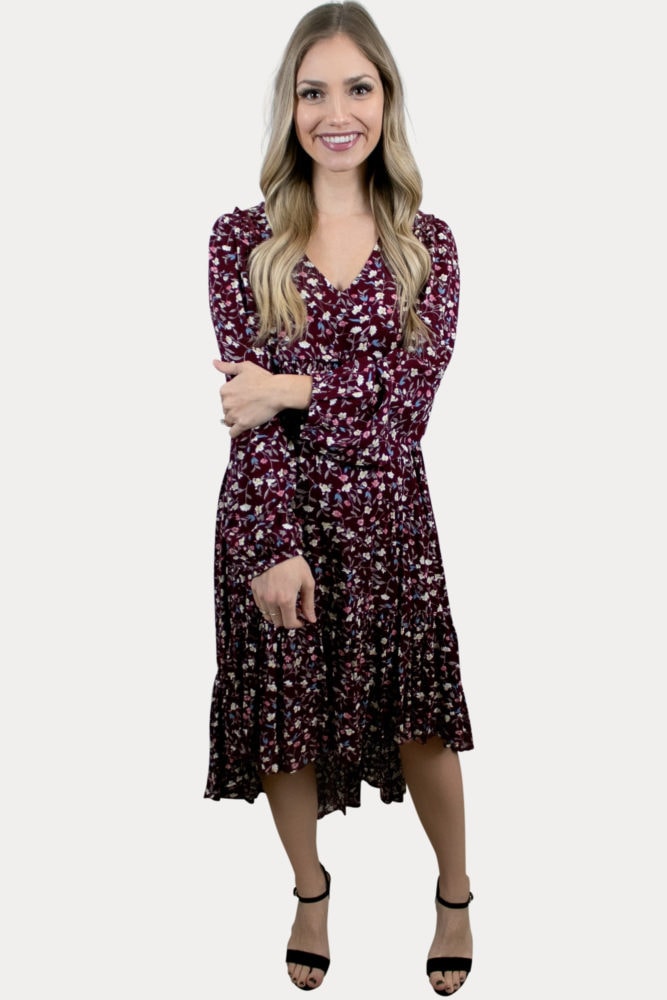 high low floral maternity dress