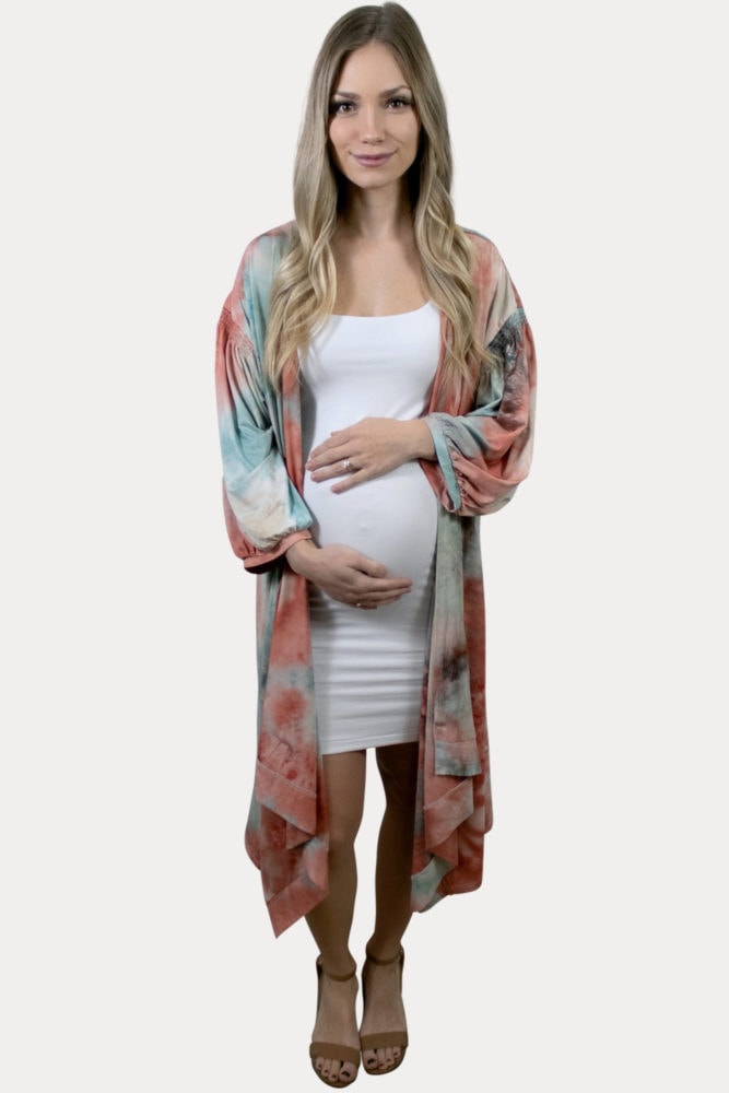 tie dye pregnancy kimono