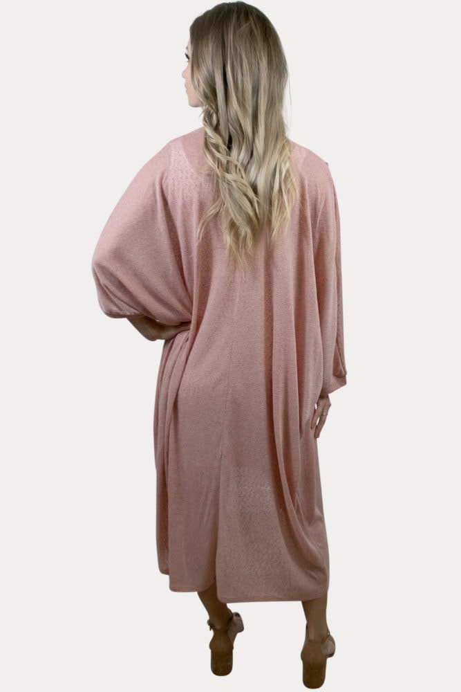 pink maternity kimono