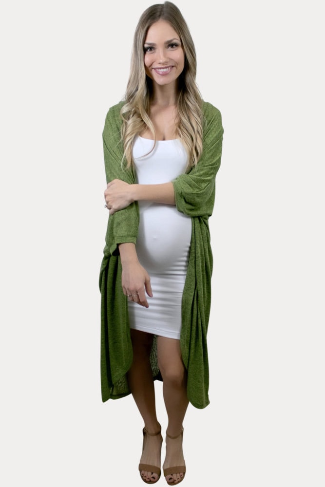 olive green maternity cardigan