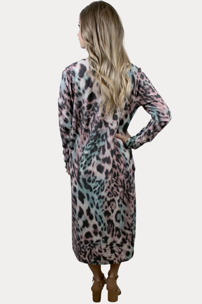 leopard pregnancy cardigan