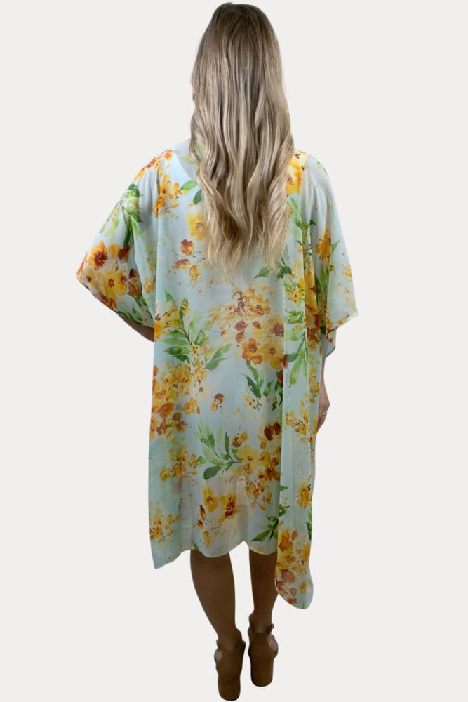 green floral maternity cardigan