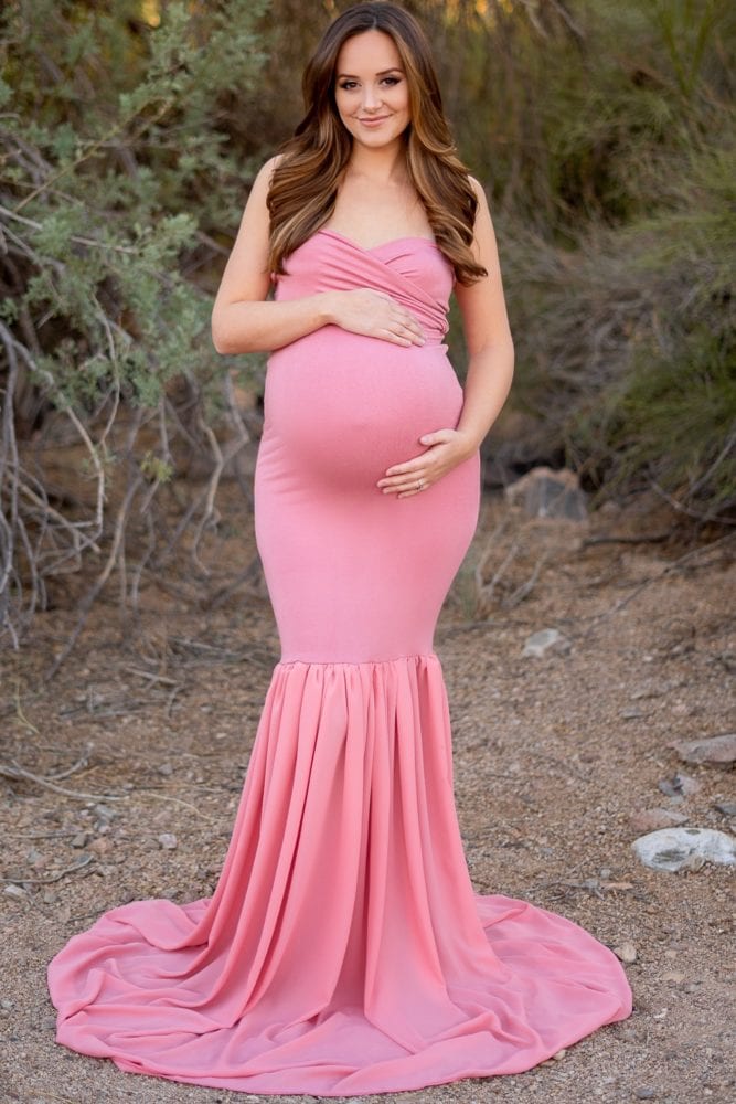 mermaid style maternity dress