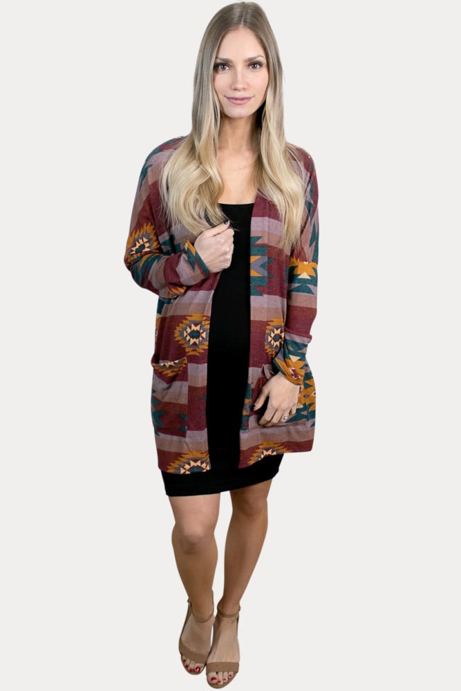 aztec maternity kimono