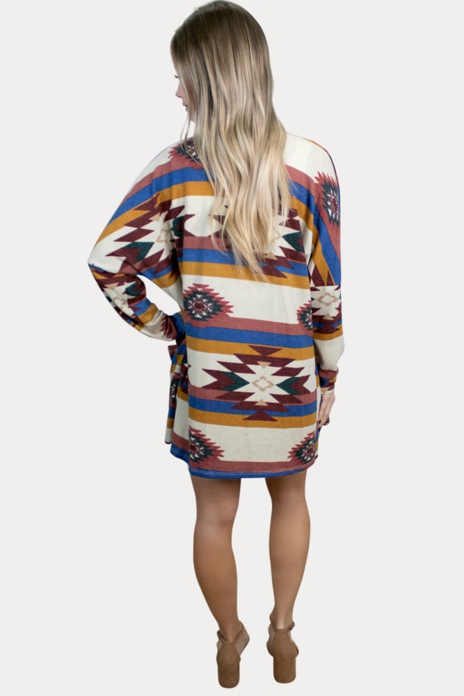 aztec print pregnancy kimono