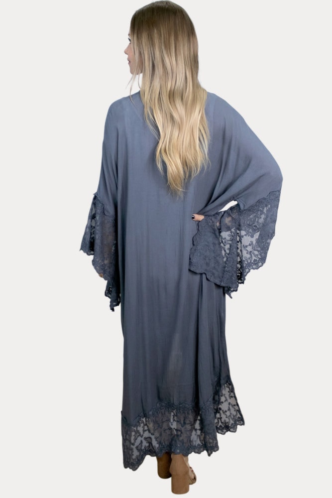 grey maternity duster