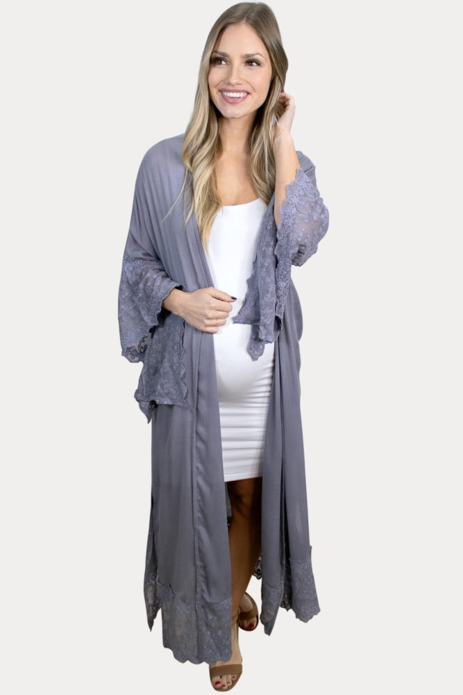 lilac maternity duster