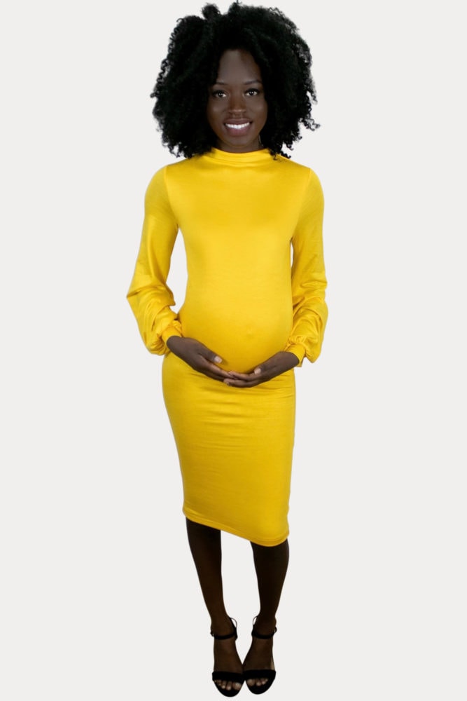 mock neck pregnancy dress