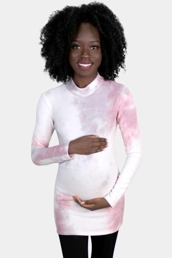 flattering tie dye maternity top