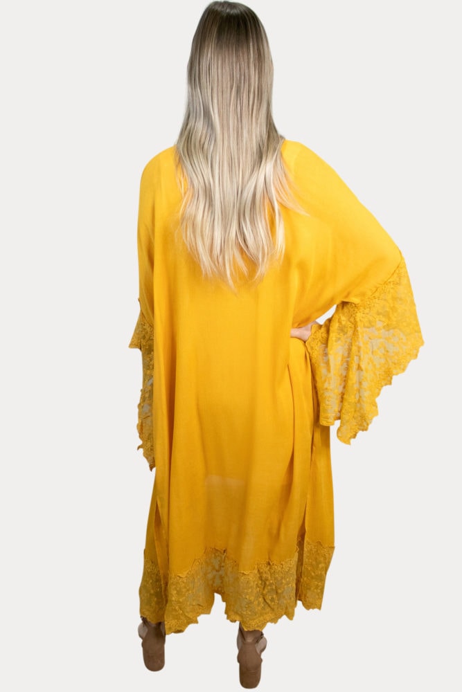 mustard maternity duster