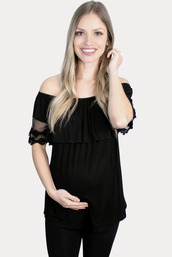 black maternity top