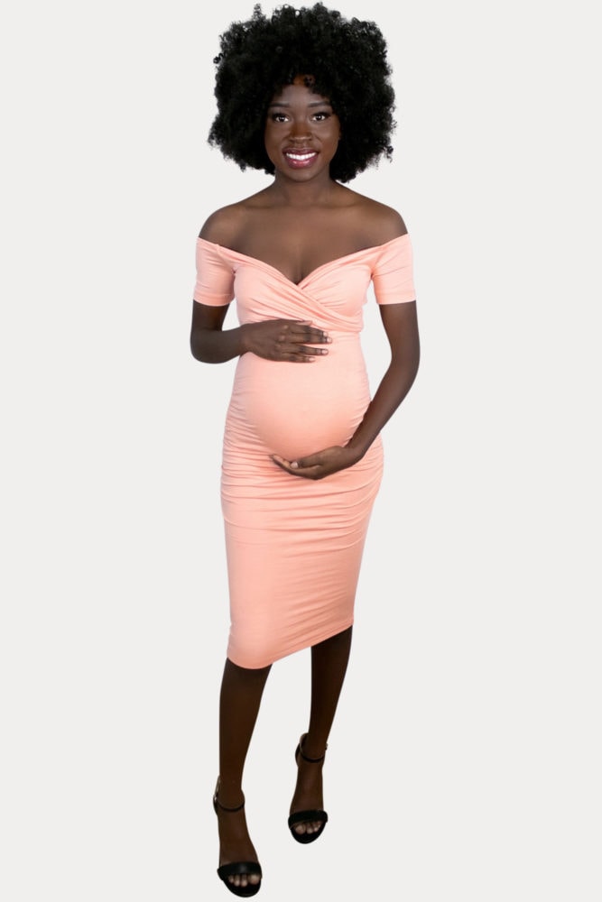 ruched pregnancy dress