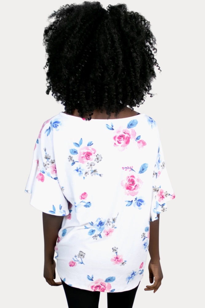 white floral maternity top