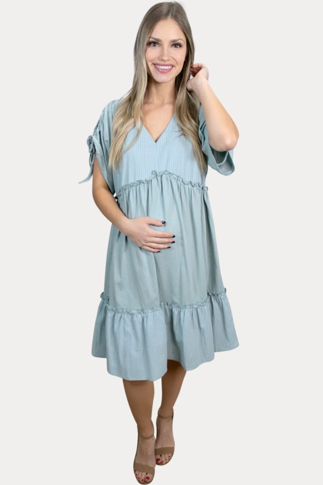 striped babydoll maternity dress