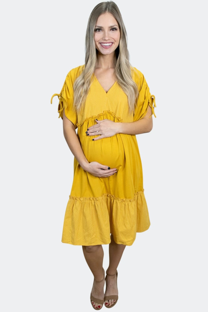 babydoll striped maternity dress