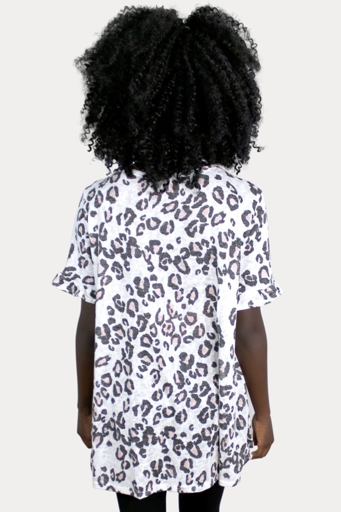 white leopard maternity top