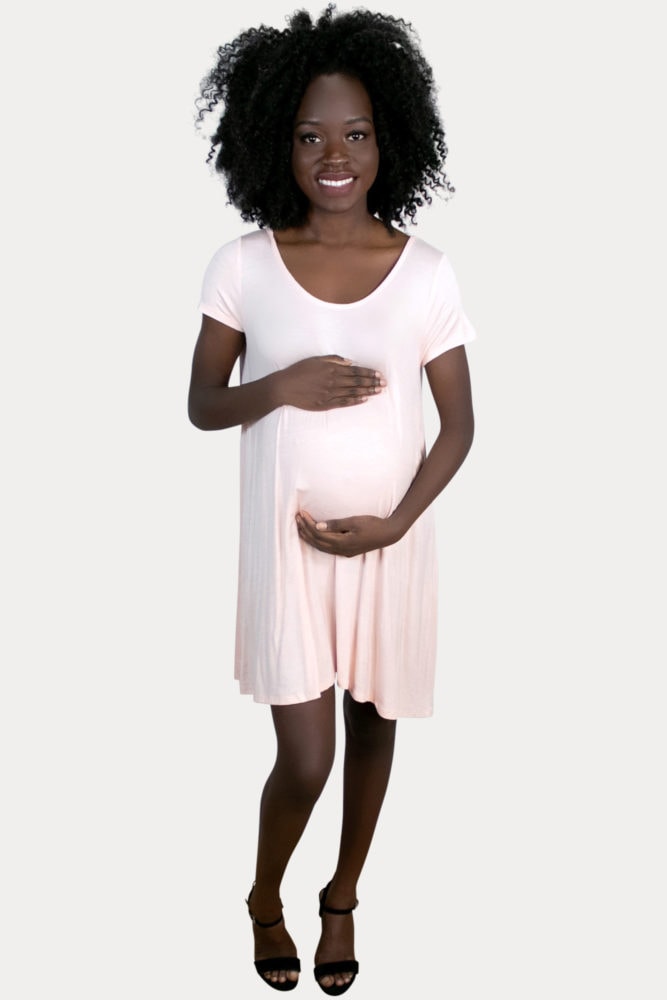 short-sleeve pregnancy dress
