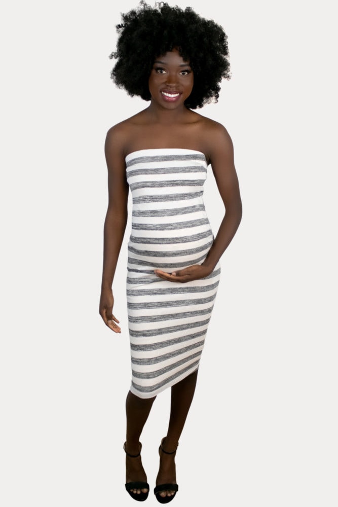 striped maternity bodycon