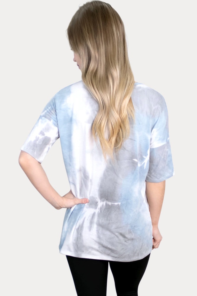 blue tie dye maternity top