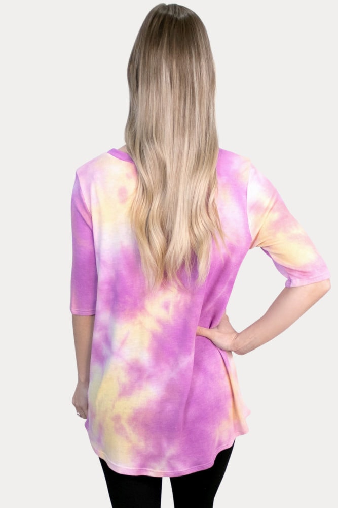 pink tie dye pregnancy top
