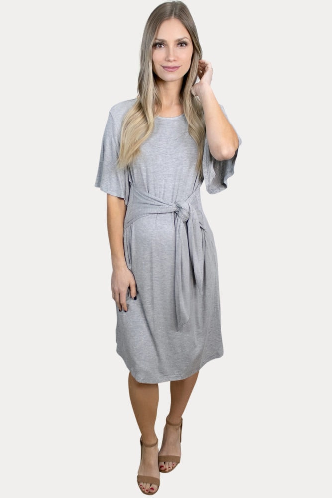 pregnancy dress with tie front