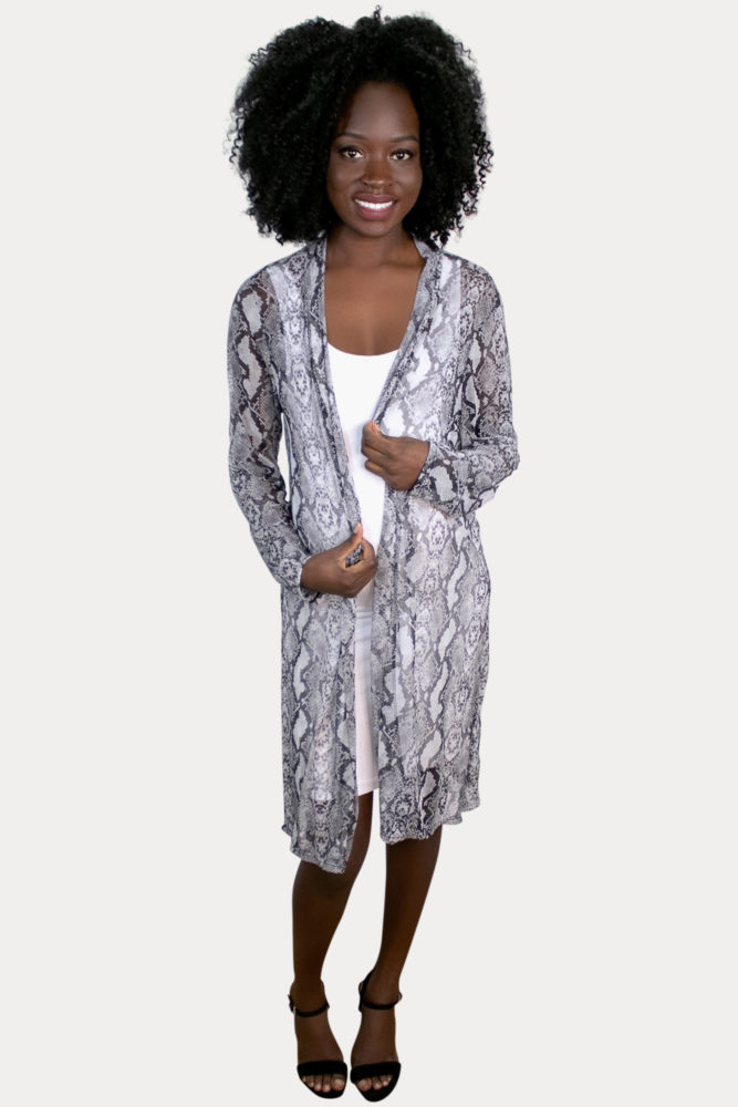 snake skin maternity cardigan