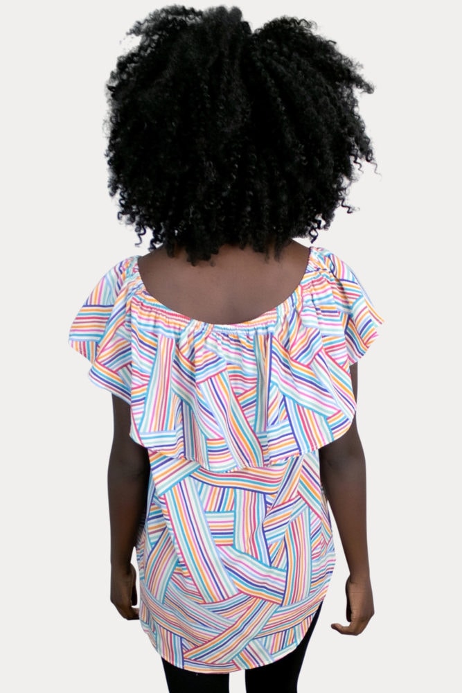 multi striped maternity top