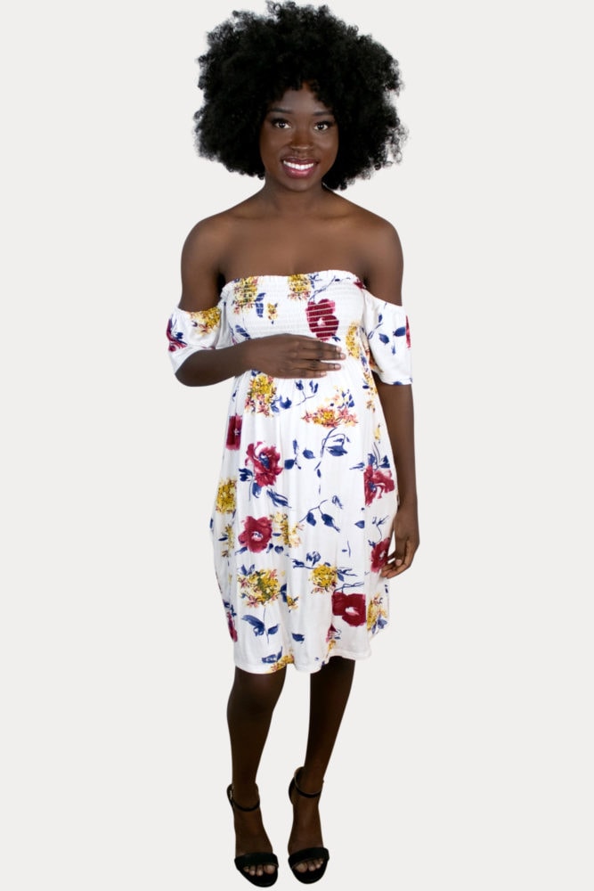 white maternity dress