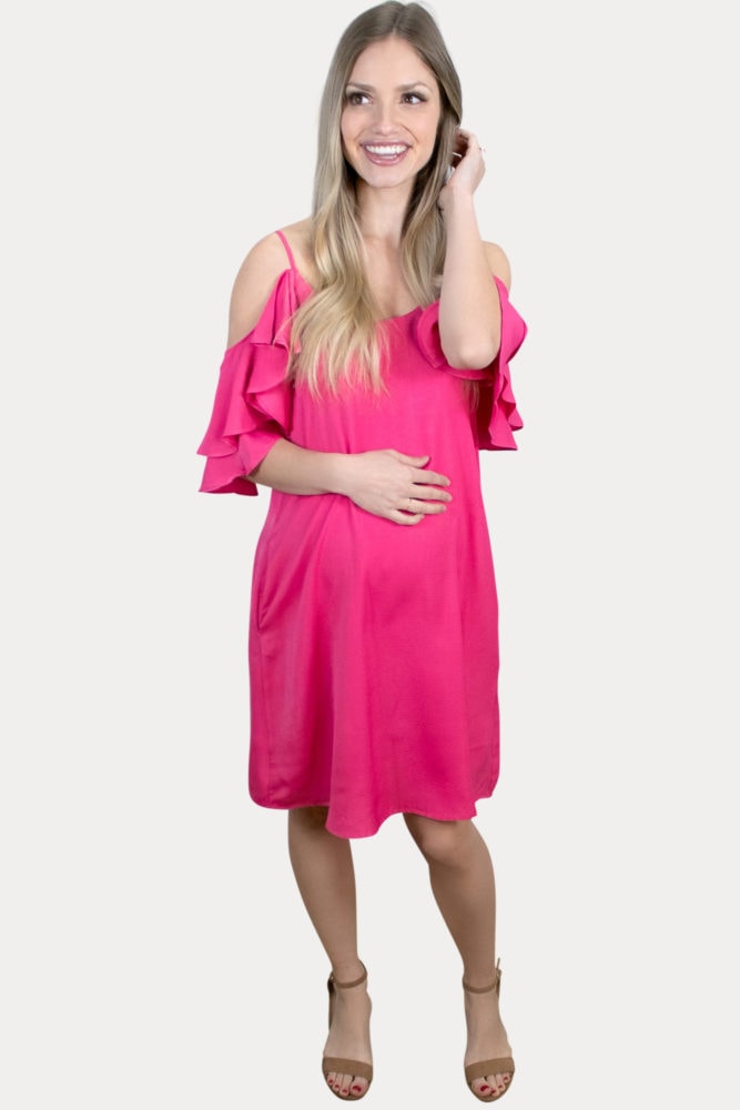 hot pink maternity dress