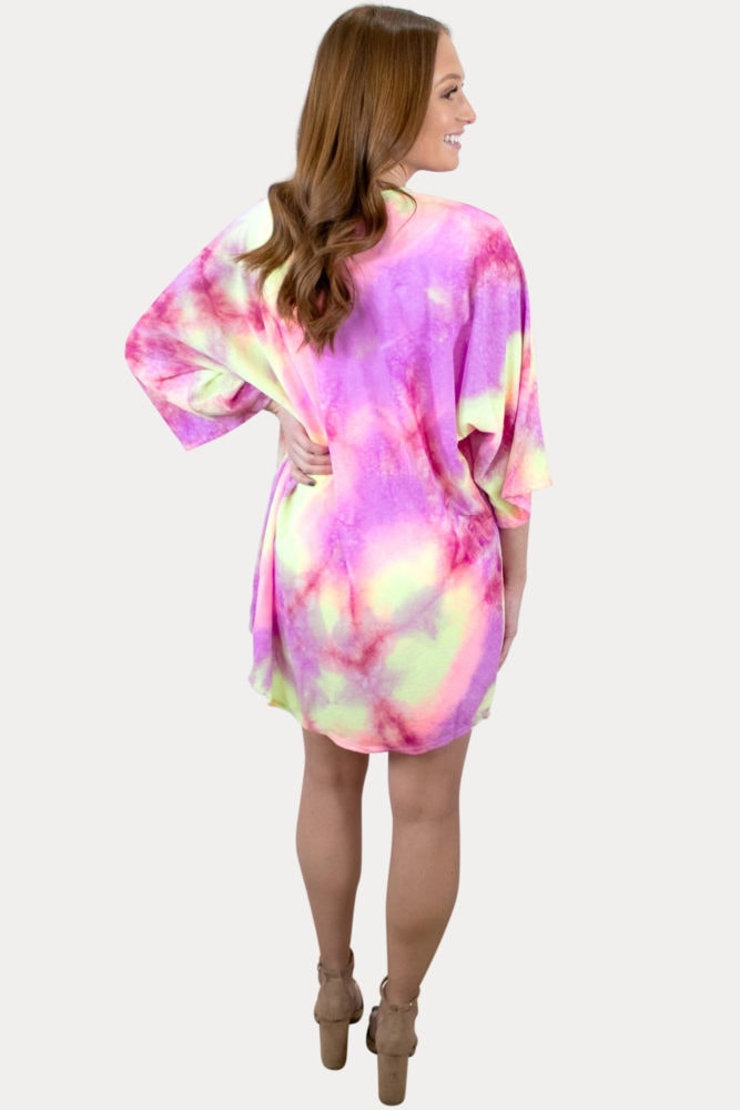 pink tie dye pregnancy cardigan