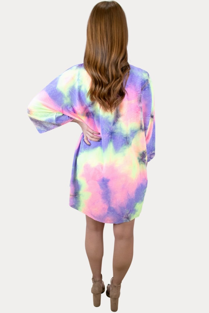 purple tie dye maternity cardigan