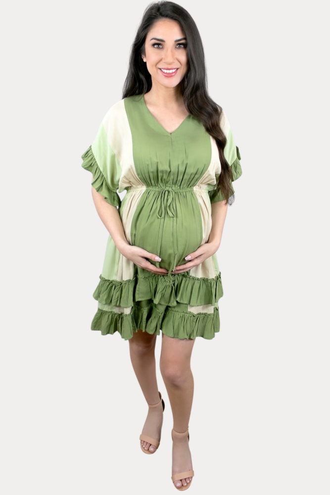 babydoll stripe maternity dress
