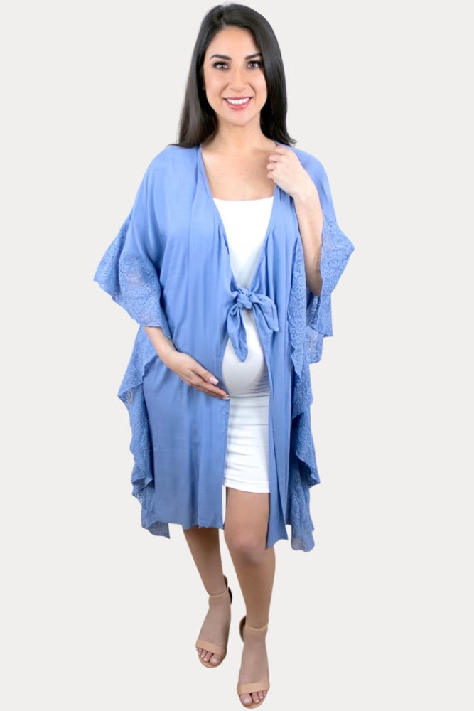 blue pregnancy cardigan