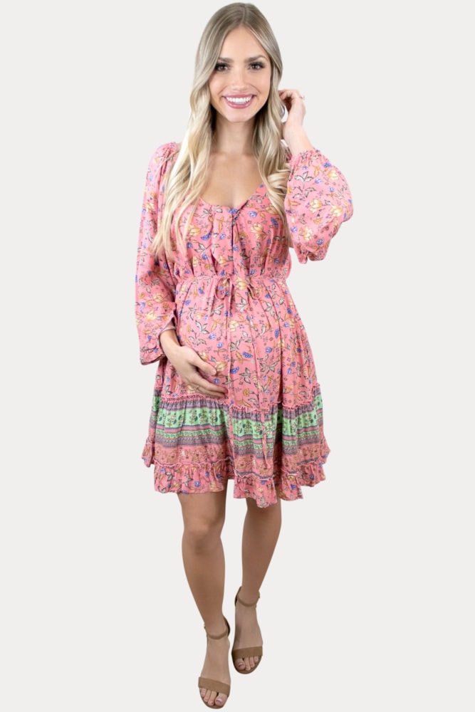 babydoll floral pregnancy dress